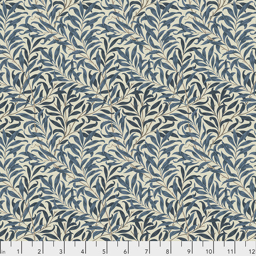 One Roman Shade - Made with "Willow Boughs - Navy" William Morris FreeSpirit Fabric. Functional Corded Blind