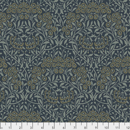 One Roman Shade - Made with "Michaelmas Daisy - Ink" William Morris FreeSpirit Fabric. Functional Corded Blind