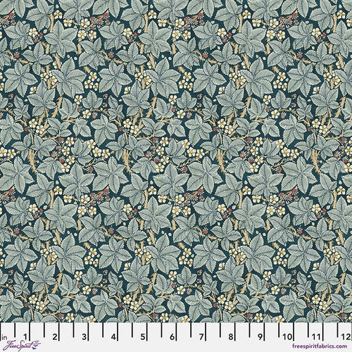 One Roman Shade - Made with "Bramble - Indigo" William Morris FreeSpirit Fabric. Functional Corded Blind