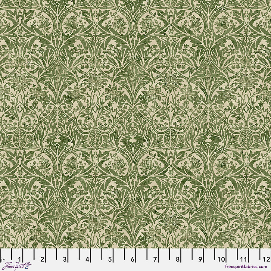 One Curtain Panel "Bluebell - Green" William Morris Cotswold FreeSpirit Fabrics