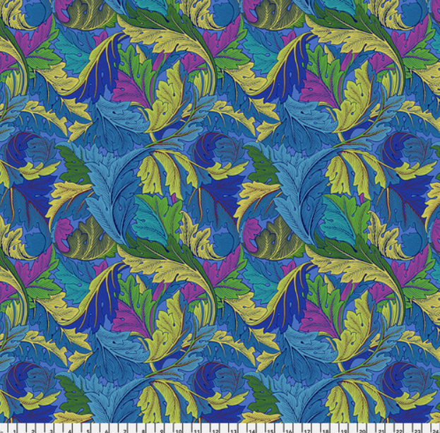 Faux Roman Shade Valance "Acanthus - Cobalt - Kaffe x Morris & Co."