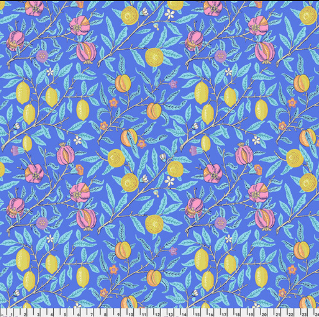 One Curtain Panel - "Fruit - Cobalt - Kaffe x Morris & Co."