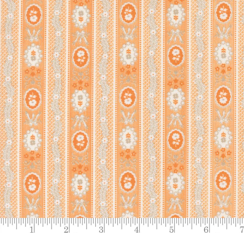 Roman Shade - Made with "Wallpaper Stripes Flower - Pumpkin" fabric