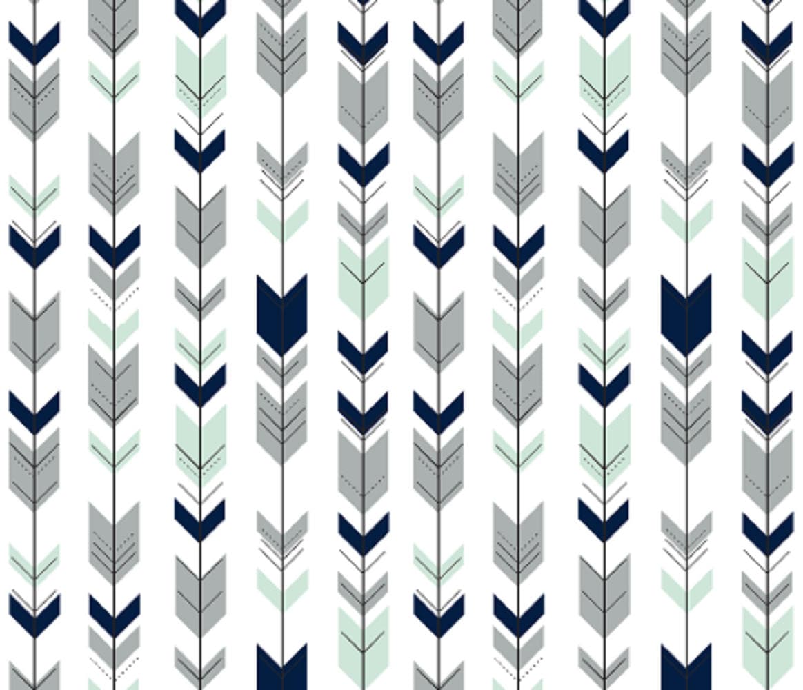 One (1) Curtain Panel or Valance "Fletching Arrows" Cotton fabric. Blackout lining optional - Nursery or Kids Room Decor, Archery, Boho