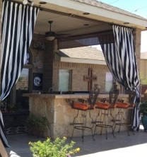 One (1) Outdoor Curtain- Premier Prints Indoor/Outdoor Stripe Oxford/Blue/White - Custom made to order handmade drapes Weather Resistant
