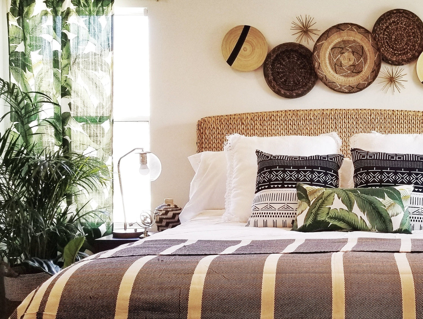 One (1) Curtain Panel, Tommy Bahama Indoor/Outdoor Swaying Palms Drapery - Custom made to order quality tropical drapes Weather Resistant.