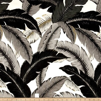One Curtain Panel, Tommy Bahama Indoor/Outdoor Swaying Palms Drapery Onyx Black- Custom made to order tropical drapes - Weather Resistant