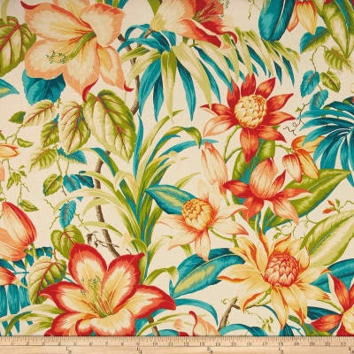 One (1) Curtain Panel Tommy Bahama Indoor/Outdoor Botanical Glow Tiger Lily Drapery. Custom made to order quality drapes Weather Resistant