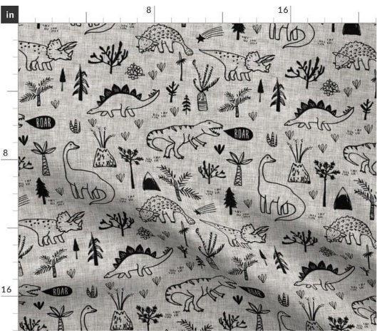 One Curtain Panel or Valance Cotton "Happy Jurassic Black" Handmade Decor for Kids, Child Playroom, Nursery, Dinosaur Curtains, New Baby