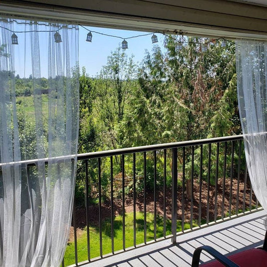 One White Mosquito Netting Curtain Panel. 98" l x 110" w. Read Description for Product details. Outdoor Patio, Porch, Lanai Insect Barrier