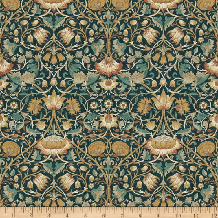 One Curtain Panel "FreeSpirit Standen Lodden Autumn" Fabric, FreeSpirit Fabrics, The Original Morris & Co. Bold, Elegant Home Decor