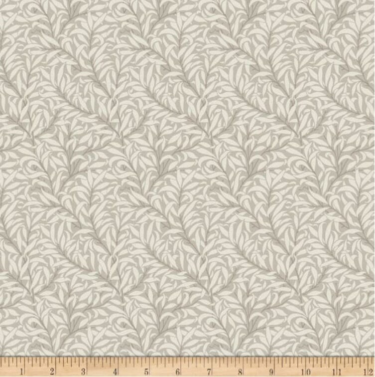 One Curtain Panel "Mineral Pure Willow Bough Linen" Fabric, FreeSpirit Fabrics, The Original Morris & Co. Bold, Elegant Home Decor