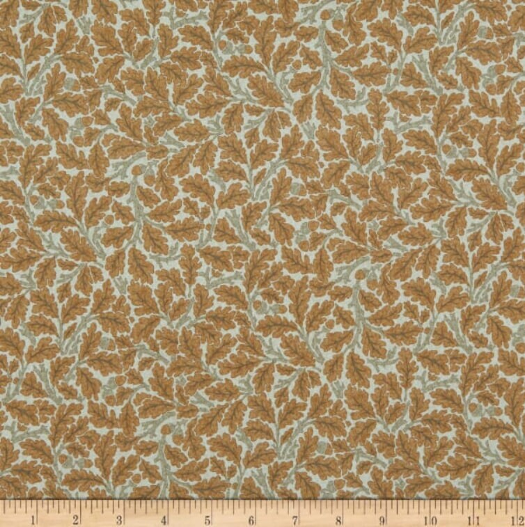 One Curtain Panel "FreeSpirit Orkney Oak Linen" Fabric, FreeSpirit Fabrics, Morris & Co. Bold, Elegant Home Decor