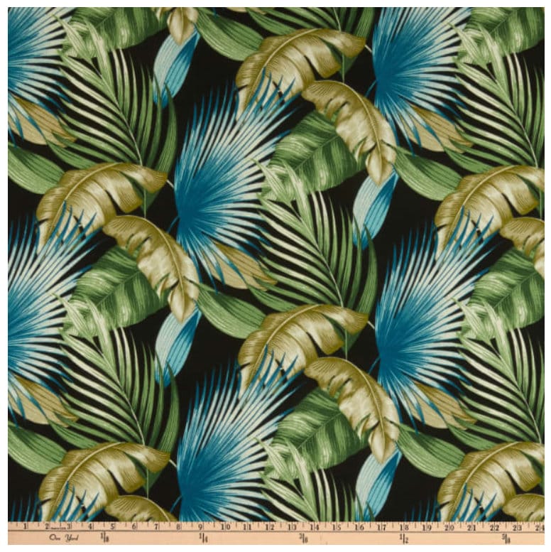 One (1) Curtain Panel Tommy Bahama Outdoor San Juan Charcoal Drapery - Custom made to order quality drapes Weather Resistant
