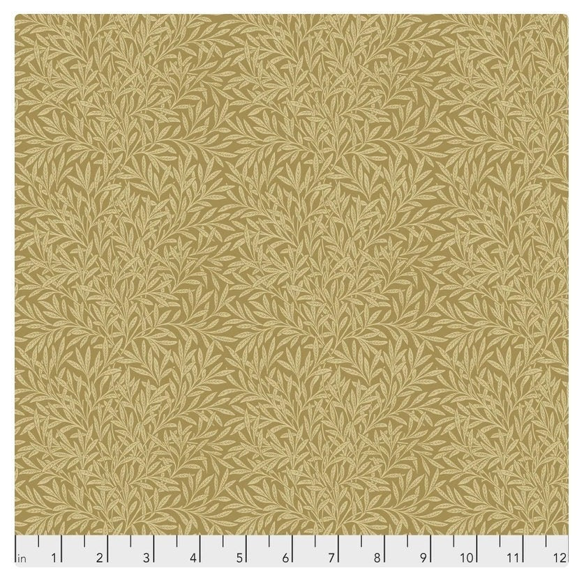 One Curtain Panel "Gold Willow Boughs" Fabric, FreeSpirit Fabrics, The Original Morris & Co. Bold, Elegant
