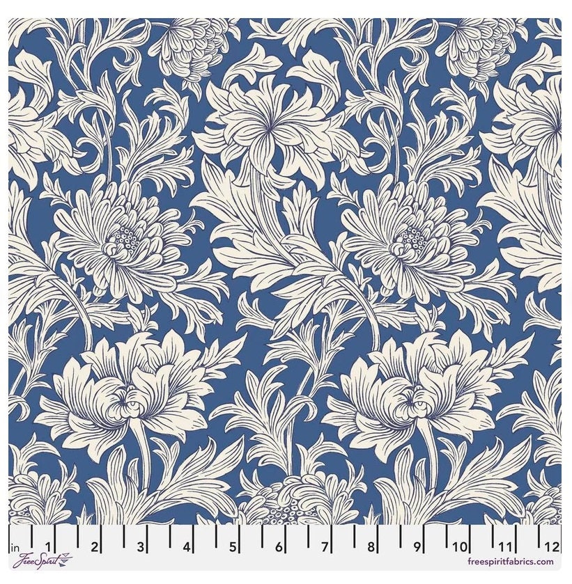 One Holiday Tree Skirt "Chrysanthemum tonal - blue - Wandle" Home Decor. William Morris Christmas Tree Decor