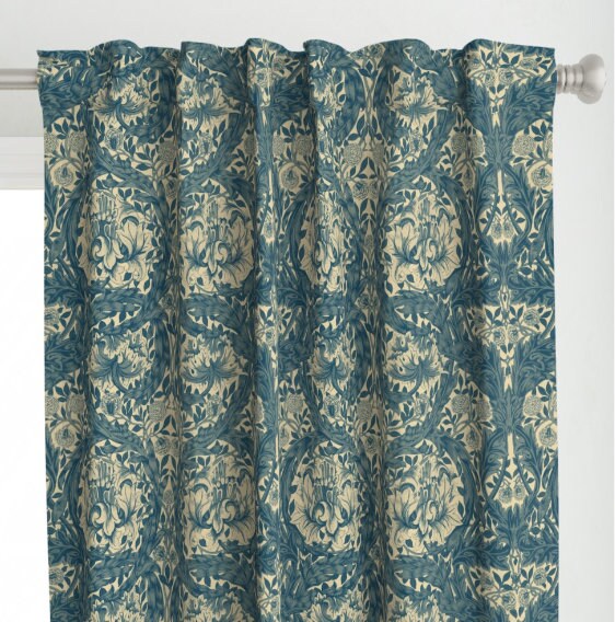 One (1) Curtain Panel - "African Marigold" - 50 inch Wide, Blackout lining available. Linen Cotton Canvas