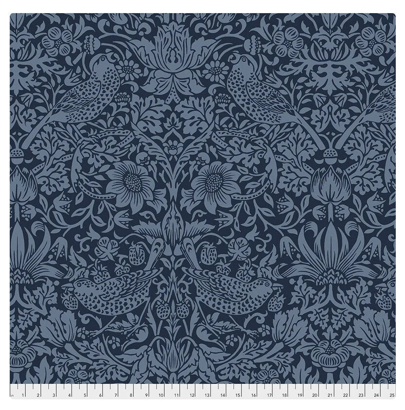 Table Linens "Strawberry Thief Navy" Tablecloth, Runner, Place mat, napkin. Elegant custom table decor for home or event
