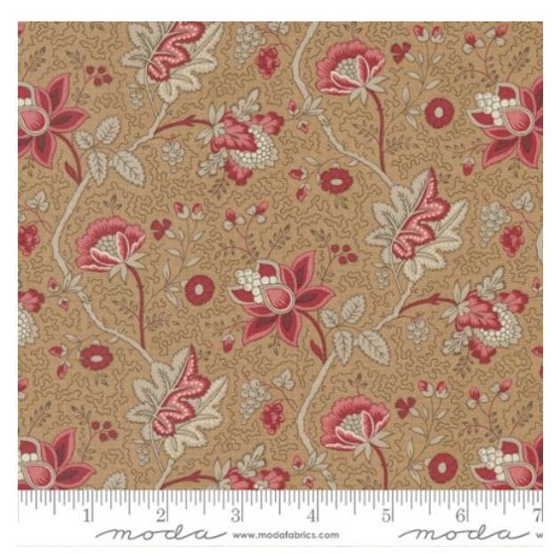 One Holiday Tree Skirt "Chateau De Chantilly La Fayette Florals Jacobean Tea" By Moda Fabrics. Handmade Christmas Tree Skirt.