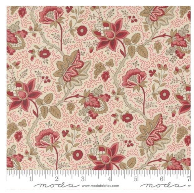 One Curtain Panel "Chateau De Chantilly La Fayette Florals Jacobean Pearl" By Moda Fabrics. French General. Handmade Window Treatments