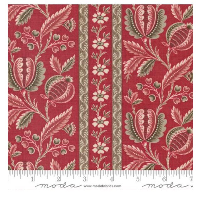 One Holiday Tree Skirt "Chateau De Chantilly Rouge" By Moda Fabrics. French General. Handmade Christmas Tree Skirt.