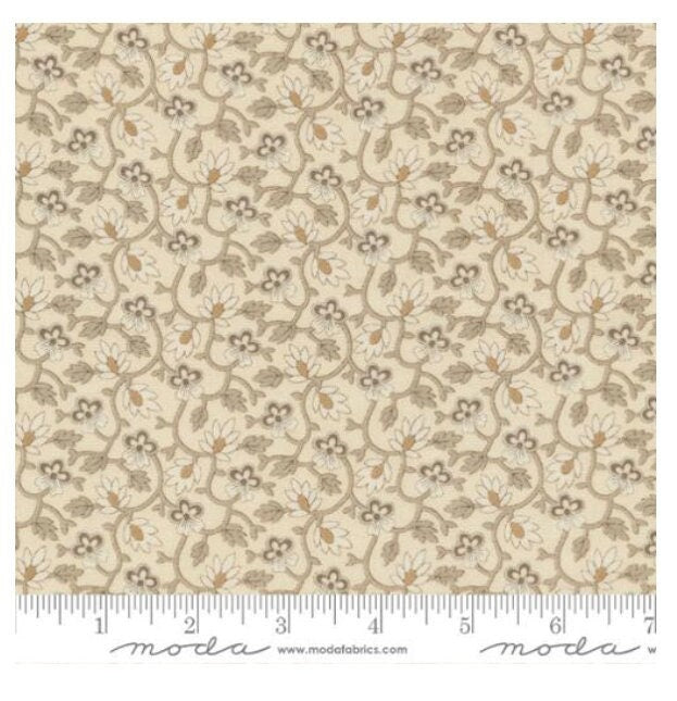 One Holiday Tree Skirt "Chateau De Chantilly Moliere Small Floral Vine Blender Pearl Roche" By Moda Fabrics. Handmade Christmas Tree Skirt.