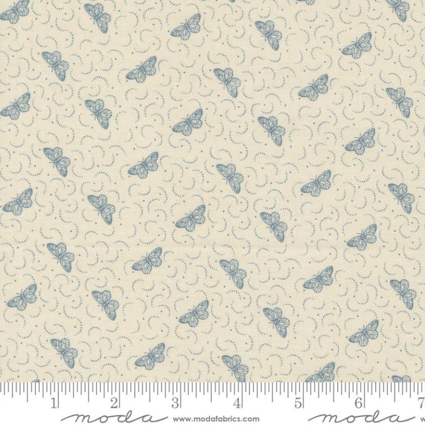 One Curtain Panel "Henriette Blenders Butterflies Pearl French Blue " fabric Antoinette French General. Handmade window treatments