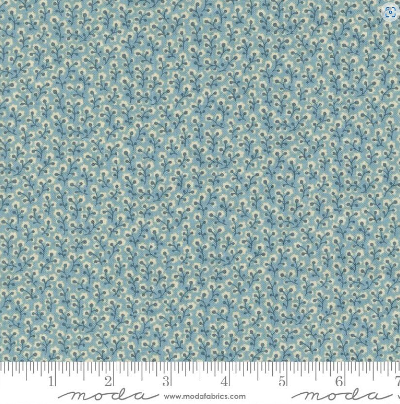 One Holiday Tree Skirt "Dauphine Blenders Blue" fabric Antoinette French General. Home Decor, handmade in Ohio