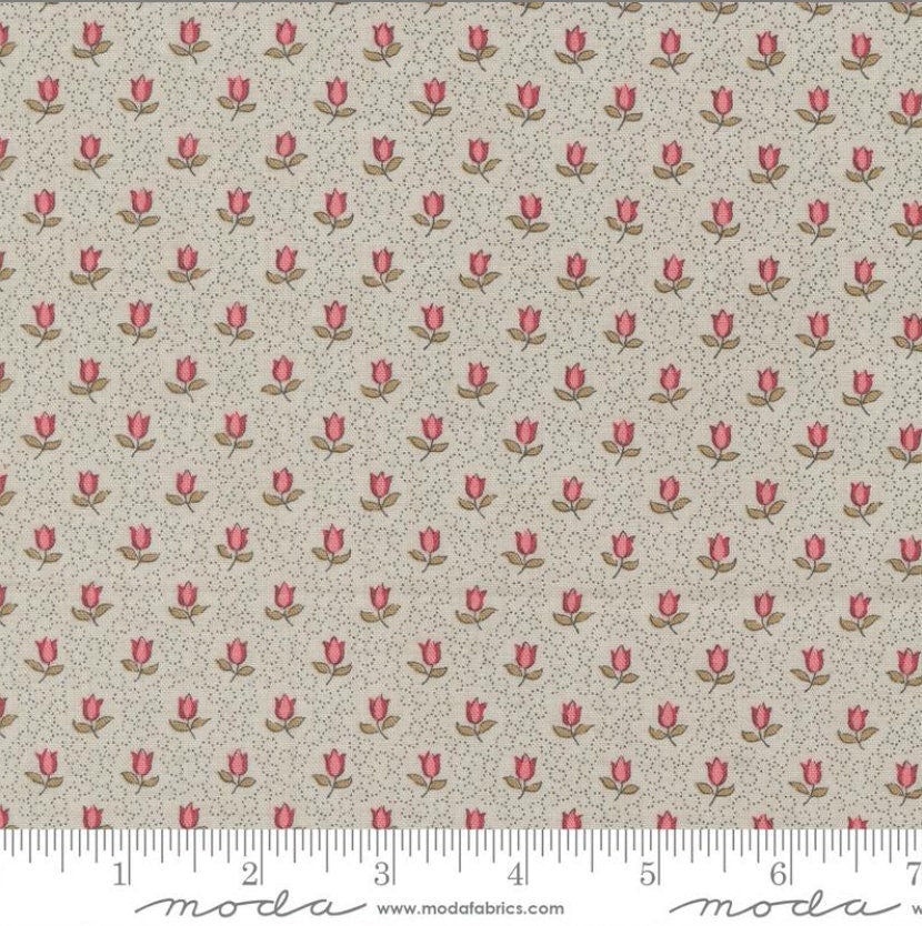 One Holiday Tree Skirt "Champagne Small Floral Smoke" fabric Antoinette French General. Home Decor, handmade in Ohio