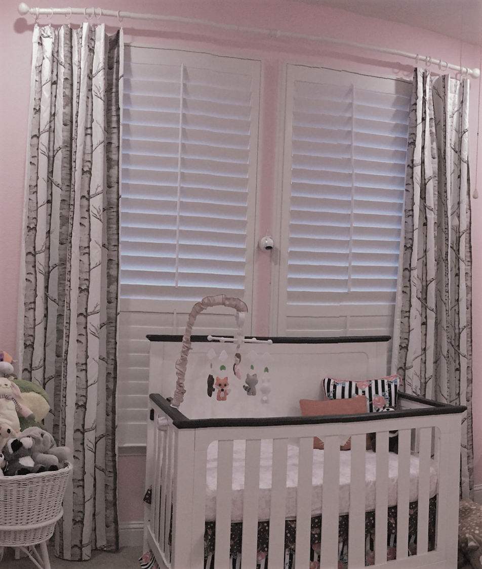 One Curtain Panel or Valance - Organic White Birch Tree