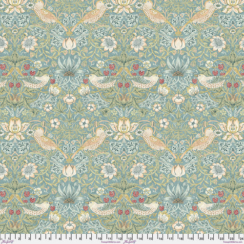 One Holiday Tree Skirt "Strawberry Thief - Aqua" William Morris FreeSpirit Fabrics