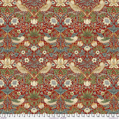 One Holiday Tree Skirt "Strawberry Thief - Red" William Morris FreeSpirit Fabrics