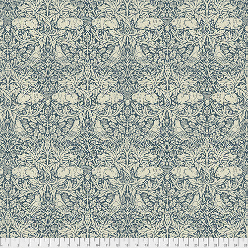 One Roman Shade - Made with "Brer Rabbit - Navy" William Morris  FreeSpirit Fabric. Functional Corded Blind