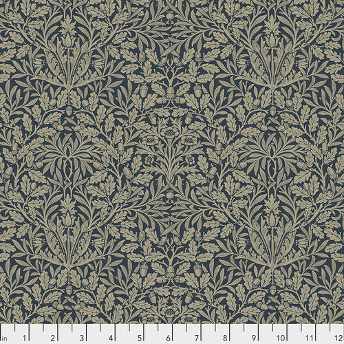 One Holiday Tree Skirt "Pure Acorn - Ink" William Morris FreeSpirit Fabrics
