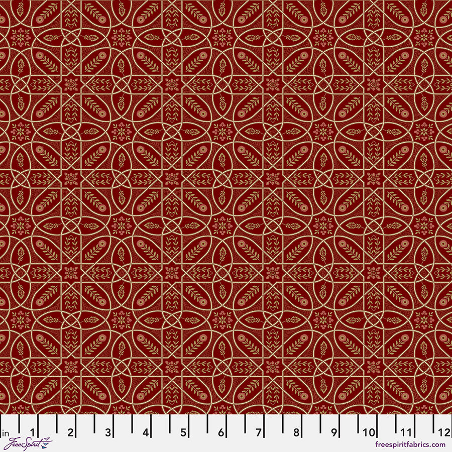 Pillow Cover - "Brophy Trellis Wine" William Morris Cotswold FreeSpirit Fabric