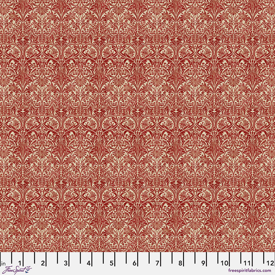One Holiday Tree Skirt "Mini Bluebell Red" William Morris Cotswold FreeSpirit Fabrics