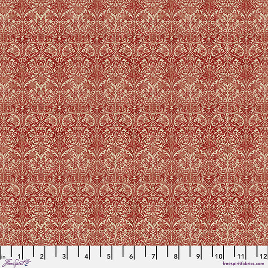 One Holiday Tree Skirt "Mini Bluebell Red" William Morris Cotswold FreeSpirit Fabrics