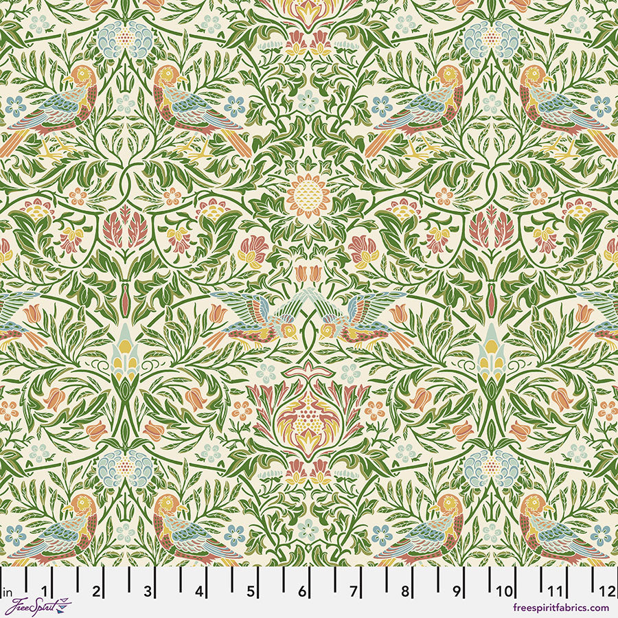 One Curtain Panel "Bird - Boughs Green" William Morris Emery Walker FreeSpirit Fabrics