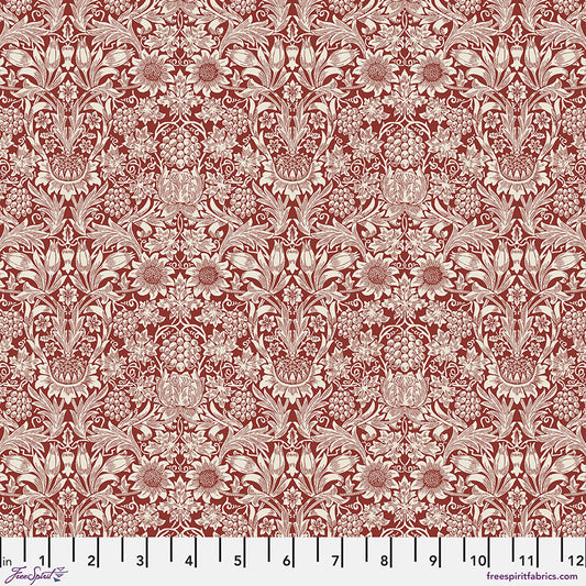 One Holiday Tree Skirt "Sunflower - Berry" William Morris Emery Walker FreeSpirit Fabrics