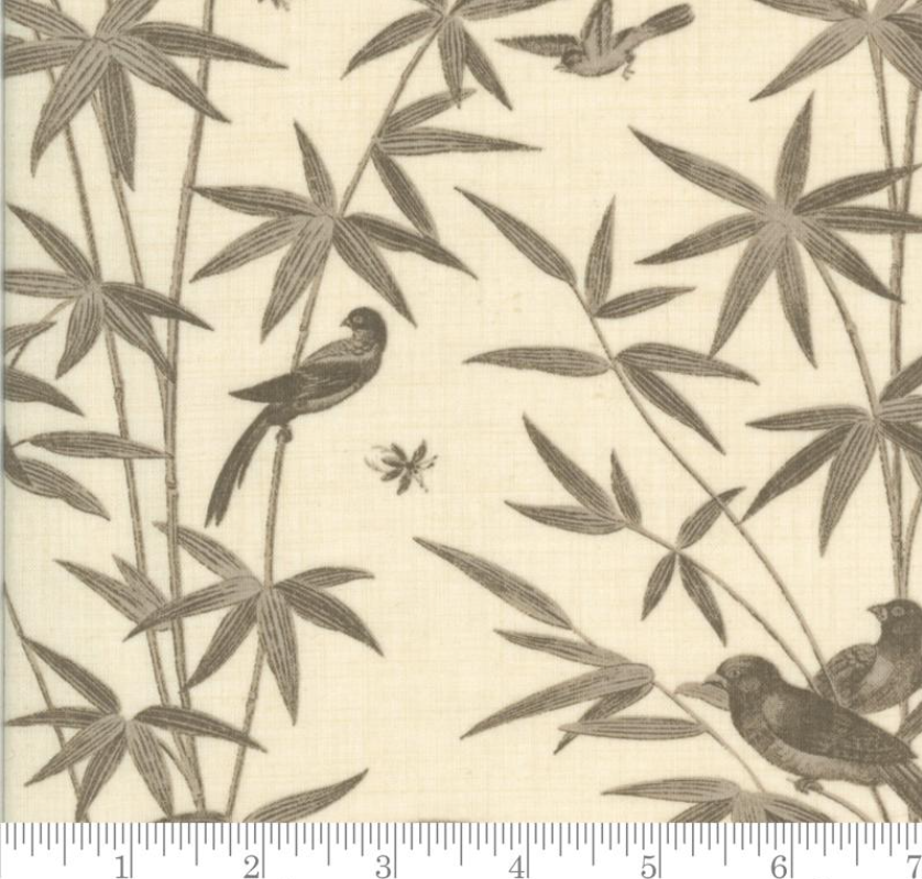 Tie-Up Shade "Rouenneries Trois - Charmant Bird Toile Pearl Roche"