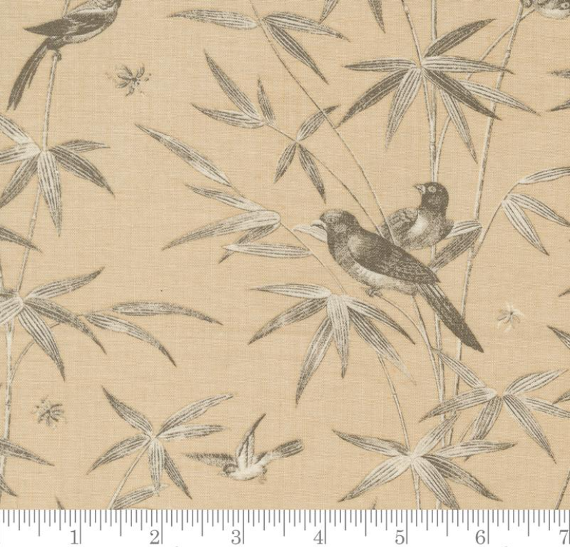 Tie-Up Shade "Rouenneries Trois - Charmant Bird Toile Oyster"
