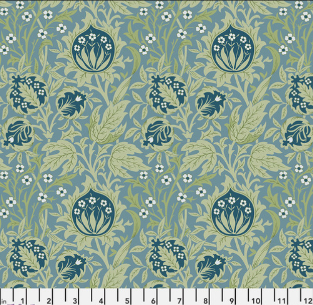 Faux Roman Shade Valance "Emery Walker's House - Elmcote - Dearle Blue"