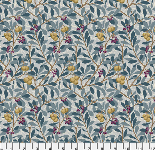 Faux Roman Shade Valance "Arbutus - Slate - Red House - William Morris"