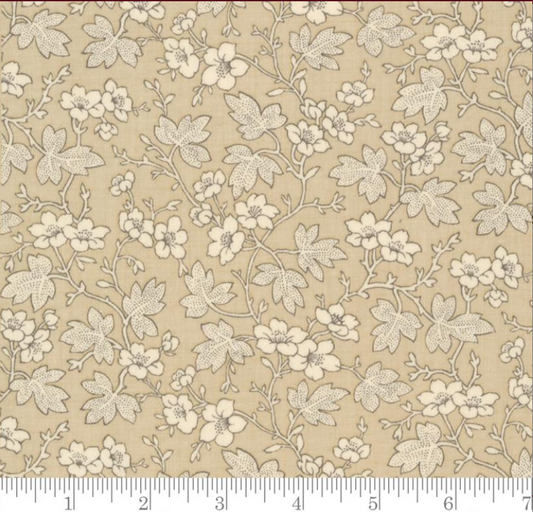 Tie-Up Shade "Rouenneries Trois - Mignon Florals Vine Leaf Oyster"
