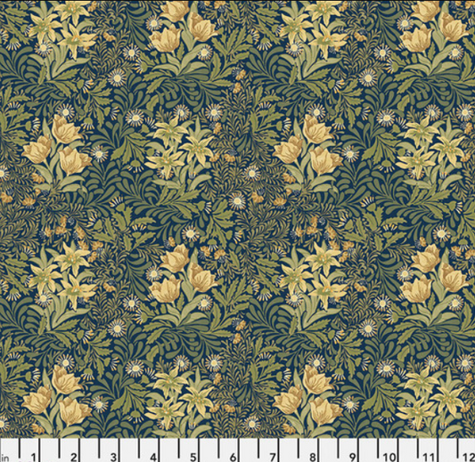 Faux Roman Shade Valance "Emery Walker's House - Bower - Navy"