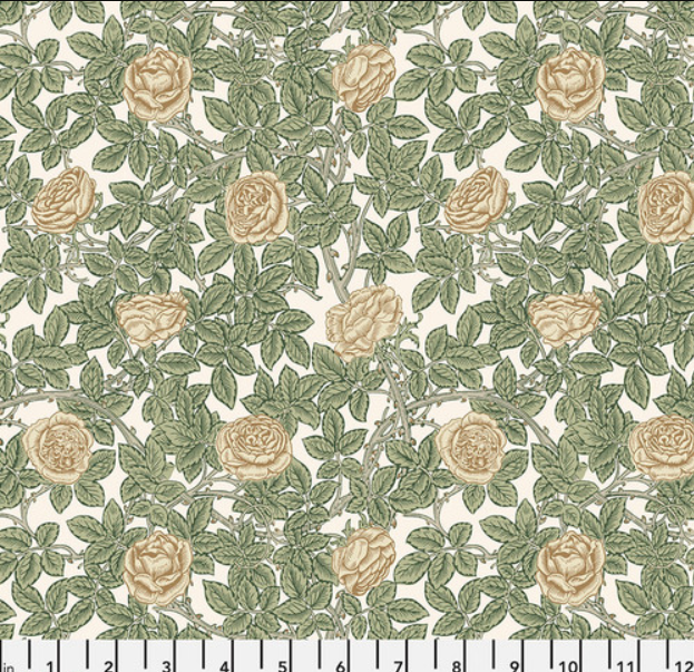 Faux Roman Shade Valance "Emery Walker's House - Rambling Rose - Leafy"