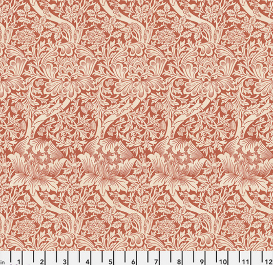 Faux Roman Shade Valance "Emery Walker's House - Rose & Thistle - Madder"