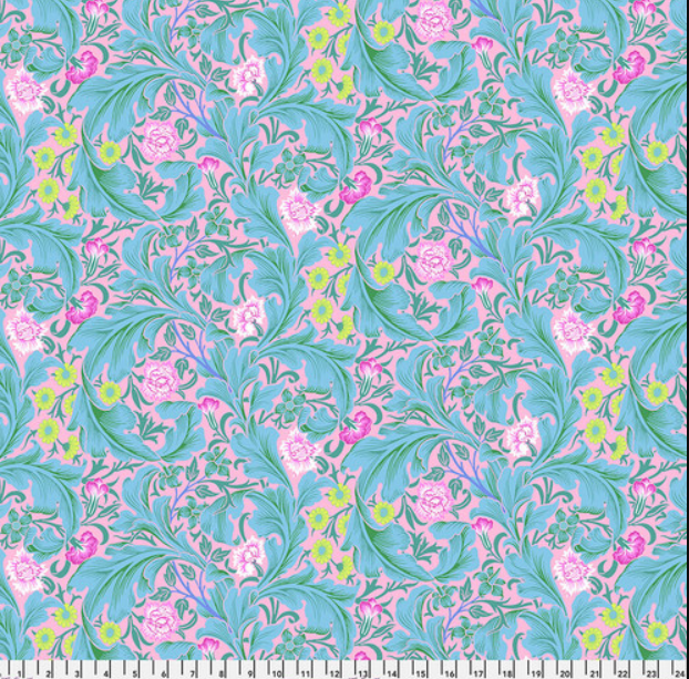 Faux Roman Shade Valance "Leicester - Aqua - Kaffe x Morris & Co."
