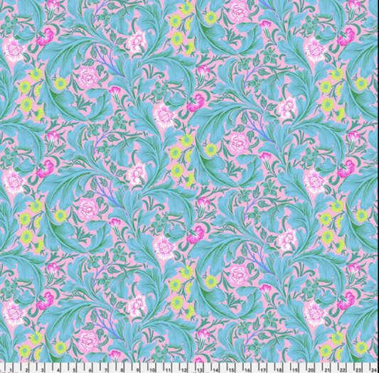Faux Roman Shade Valance "Leicester - Aqua - Kaffe x Morris & Co."