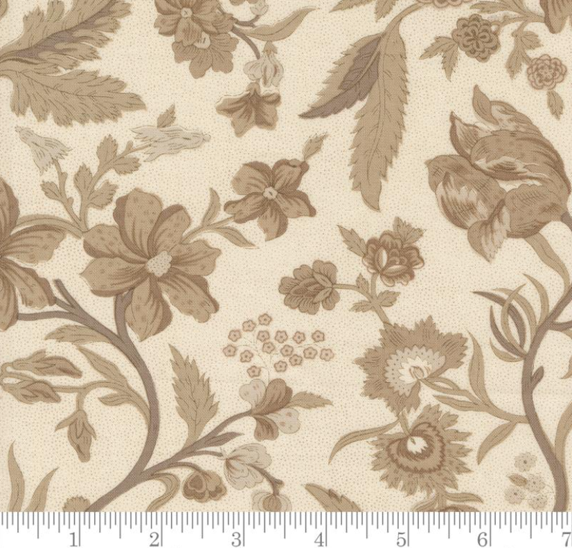 Faux Roman Shade Valance "Parterre Florals - Sacre Bleu Pearl"